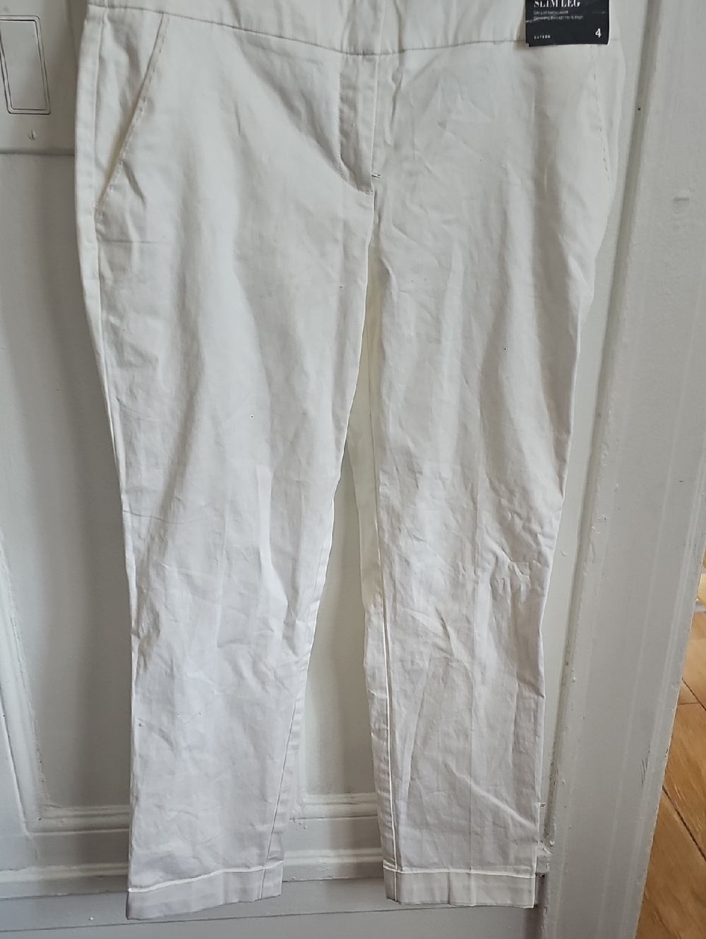 Slim Leg White Pants